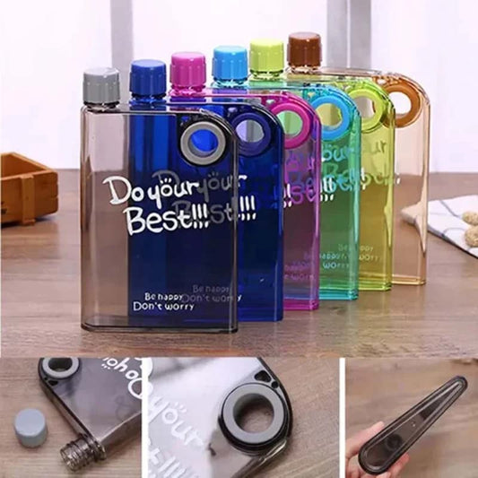 Slim Motivational Flat Water Bottle